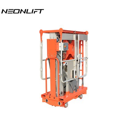 Elevador vertical de aluminio de doble mástil eléctrico móvil